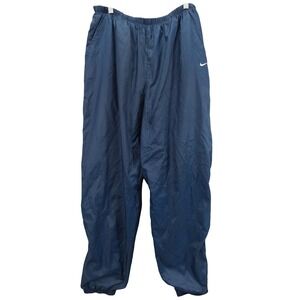 Nike Navy Blue Nylon Track Pants Mens XL Elastic Waist Zippered Ankle Activewear